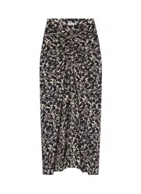 Aurelie Jersey Midi Skirt(Navy/Cream,XS)