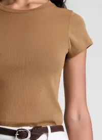 Avery Cotton Rib Baby Tee(Aged Bronze,XS)