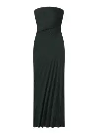 Bianca Strapless Pleated Maxi Dress(Forest,00)