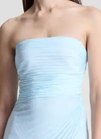 Bianca Strapless Pleated Maxi Dress(Cascade,00)
