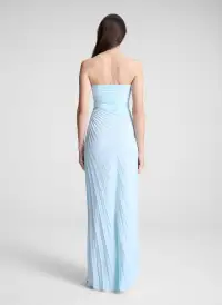 Bianca Strapless Pleated Maxi Dress(Cascade,00)