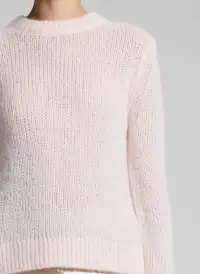 Bowie Sheer Alpaca Crewneck Sweater(Light Pink,XS)