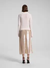 Bowie Sheer Alpaca Crewneck Sweater(Light Pink,XS)