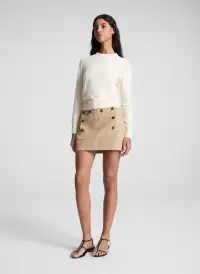 Bradley Cotton Boucle Sweater(Pale Yellow,XS)