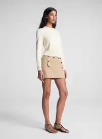 Bradley Cotton Boucle Sweater(Pale Yellow,XS)