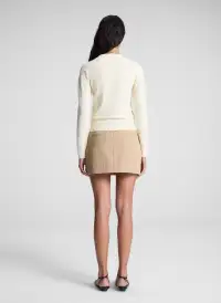 Bradley Cotton Boucle Sweater(Pale Yellow,XS)