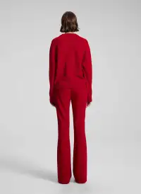 Calven Cashmere V Neck Sweater(Really Red,XS)