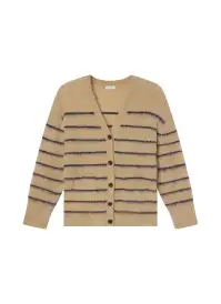 Cody Oversized Alpaca Cardigan(Dark Taupe/Navy,XS)
