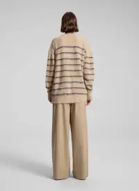 Cody Oversized Alpaca Cardigan(Dark Taupe/Navy,XS)