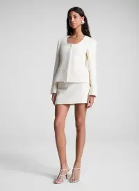 Cowan Cotton Boucle Mini Skirt(Off White,00)