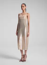Danielle Sequin Embellished Midi Dress(Clear,XXS)