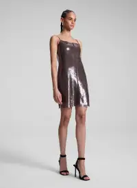 Dani Sequin Embellished Mini Dress(Smoke,XXS)