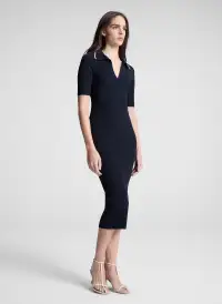 Darcy Knit Midi Dress(Midnight/Navy/Parchment,XS)