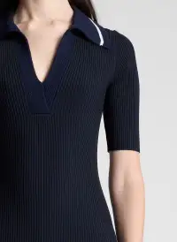 Darcy Knit Midi Dress(Midnight/Navy/Parchment,XS)