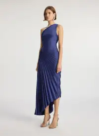 Delfina Satin Pleated Dress(Riviera,00)