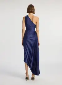 Delfina Satin Pleated Dress(Riviera,00)