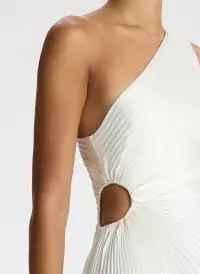 Delfina Satin Pleated Dress(Whisper White,00)
