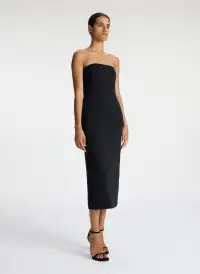 Elizabeth Strapless Midi Dress(Black,00)