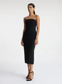 Elizabeth Strapless Midi Dress(Black,00)
