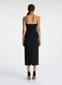 Elizabeth Strapless Midi Dress(Black,00)