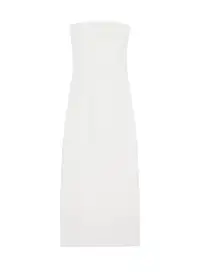 Elizabeth Strapless Midi Dress(White,00)