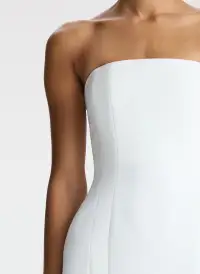 Elizabeth Strapless Midi Dress(White,00)