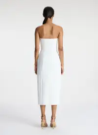 Elizabeth Strapless Midi Dress(White,00)