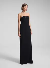 Elizabeth Strapless Embellished Gown(Black/Jet,00)