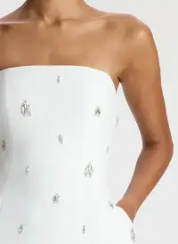 Elsie Strapless Embellished Mini Dress(White,00)