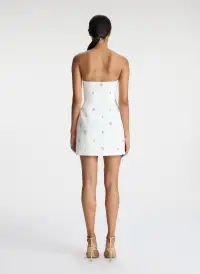 Elsie Strapless Embellished Mini Dress(White,00)