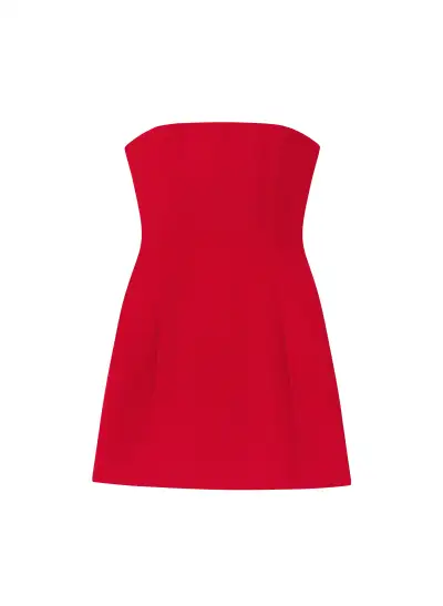 Elsie Strapless Mini Dress(Really Red,00)