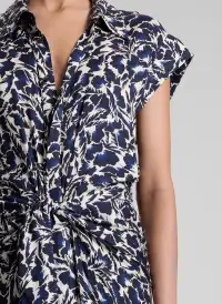 Emilia Midi Shirtdress(Navy/Cream,00)