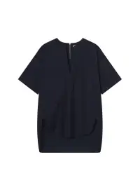 Erin Cotton Poplin Top(Deep Navy,XXS)