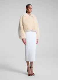 Esme Embellished Faux Fur Jacket(Arctic Fox Multi,XS)