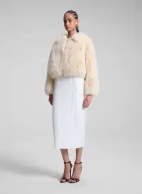 Esme Embellished Faux Fur Jacket(Arctic Fox Multi,XS)