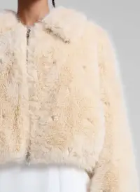 Esme Embellished Faux Fur Jacket(Arctic Fox Multi,XS)