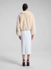 Esme Embellished Faux Fur Jacket(Arctic Fox Multi,XS)