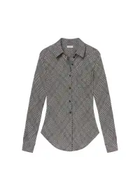 Ethan Plaid Top(Black/Brown Plaid,XS)