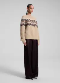 Ezra Fairisle Sweater(Dark Taupe Multi,XS)