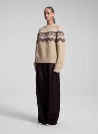 Ezra Fairisle Sweater(Dark Taupe Multi,XS)