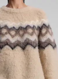 Ezra Fairisle Sweater(Dark Taupe Multi,XS)