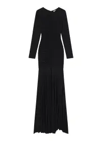 Fawn Ruched Mesh Maxi Dress(Black,XS)