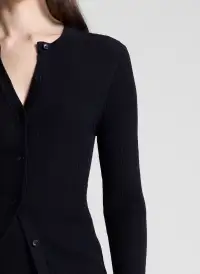 Fisher Fine Cotton Cardigan(Black,XS)