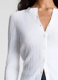 Fisher Fine Cotton Cardigan(Bright White,XS)