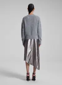 Frankie Wool Cashmere Embellished Sweater(Medium Heather Grey,XS)