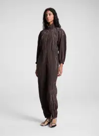 Gavin Taffeta Jumpsuit(Deepest Brown,XS)