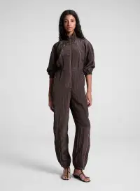 Gavin Taffeta Jumpsuit(Deepest Brown,XS)