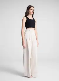 Halsey Cropped Cotton Rib Tank(Black,XS)