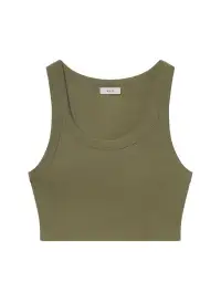 Halsey Cropped Cotton Rib Tank(Eucalyptus,XS)