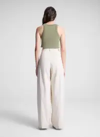 Halsey Cropped Cotton Rib Tank(Eucalyptus,XS)